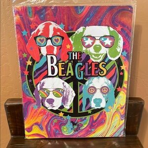NIP Colorful 'The Beagles' Art Print Metal Decor